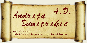 Andrija Dumitrikić vizit kartica